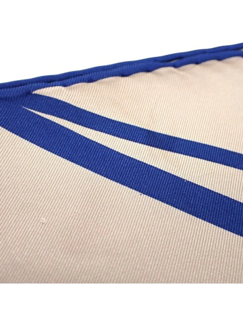 Chanel CC Logo Geometric Scarf Silk Beige Blue Included
